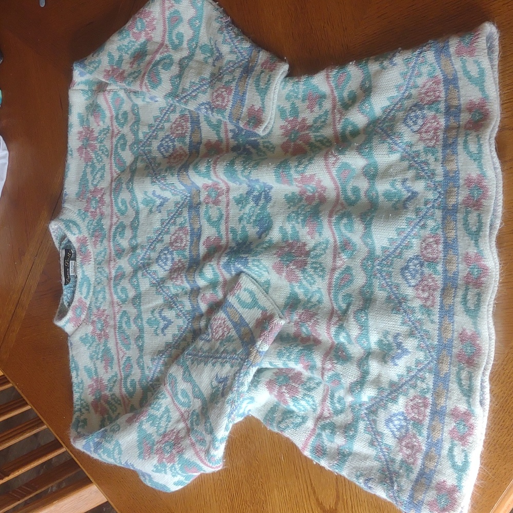 🎁BOGO🎁Vintage 80s 90s Pastel Multicolor Knit Sweater Dana Scott Size Large - Picture 2 of 8